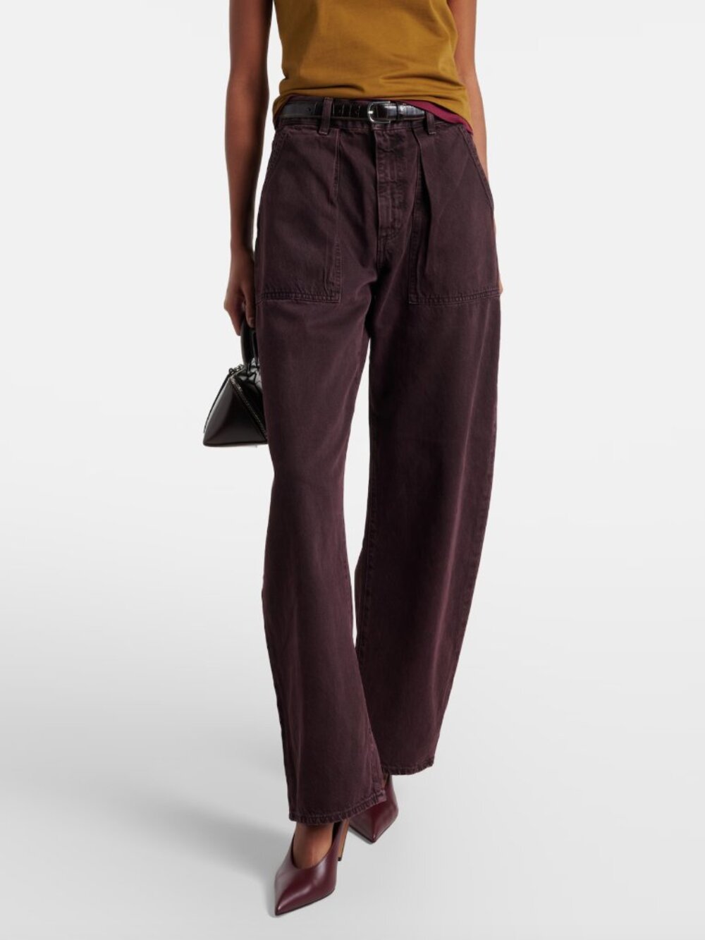 AGOLDE Sefton Barrel Jean in Burgundy – Size 24 – New